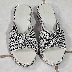 Antolina black and white Biaga Knot braided cotton sandals size 37 6.5 7‎
